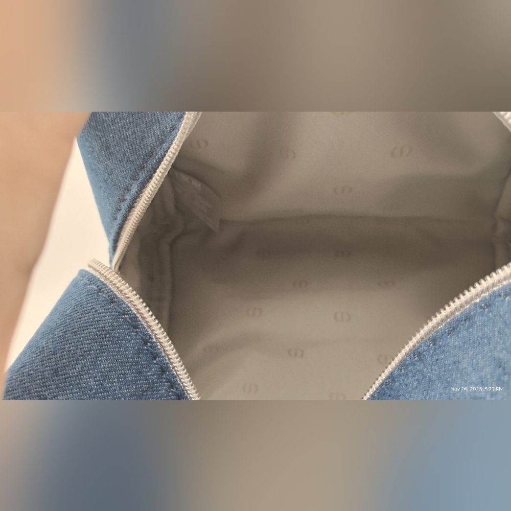 Dior Blue Denim Cosmetic Pouch BNWB - Picture 6 of 8